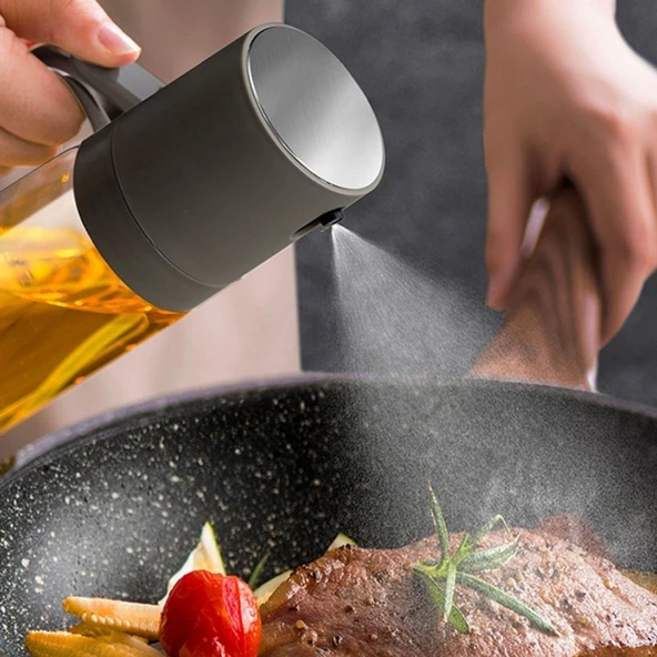 Periboia 250 ML Kulplu Cam Yağ Limon Sos Spreyi Yağ Şişesi Yağdanlık Zeytinyağı Limon Püskürtücü - 4