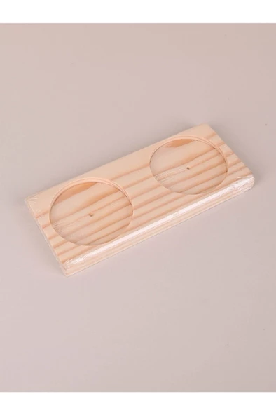 Periboia Ahşap Yağdanlık Altlığı -2 Bölmeli Yağlık Sosluk Standı - 4