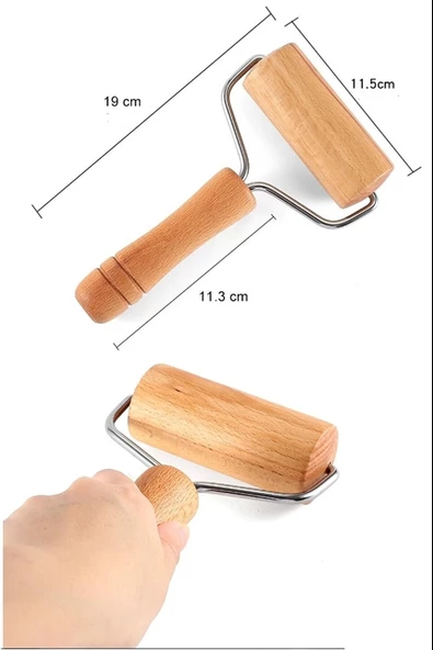 Periboia Pratik Rulo Hamur Açıcı Merdane Pürüzsüz Oklava Pizza Börek Açma Silindir El Merdanesi - 2