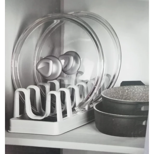 Periboia 2li Set Tencere Kapağı Organizeri Ve Pratik Tabaklık - 4