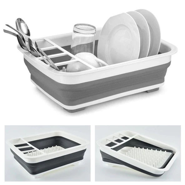 Periboia Tezgah Üstü Kaşık Bölmeli Katlanır Bulaşık Kurutmalık