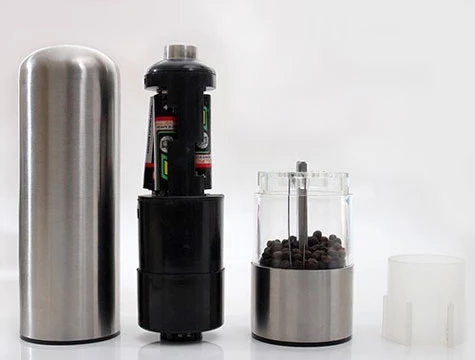 Periboia Pilli Işıklı Otomatik Tuz Karabiber Baharat Değirmeni Öğütücü - 3