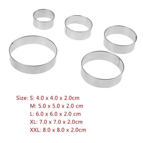 Periboia Kurabiye Kalıbı Metal Yuvarlak 5 Parça - 4
