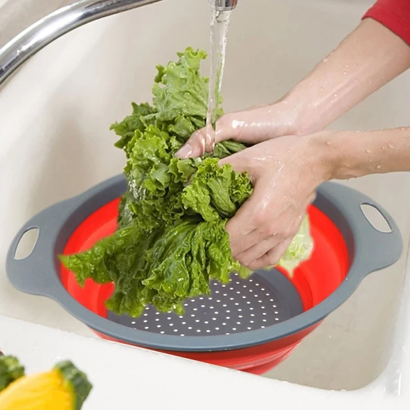 Periboia Silikon Hazneli Katlanabilir Süzgeç - 3