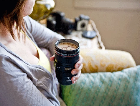 Periboia Kamera Lens Görünümlü Çelik Termos Kupa Bardak - 2