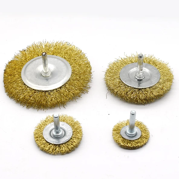 Periboia 6 Parça Matkap Ucuna Takılan  Pimli Tel Fırça Seti -Pas Yağ Kir Boya Yapışkan Çözücü Fırça - 3