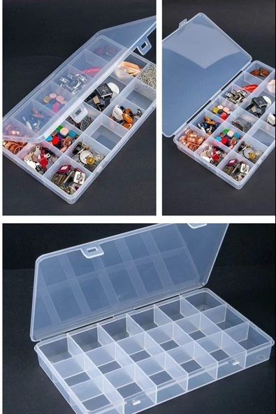 Periboia Mücevher - Bijuteri - Boncuk Kutusu 18 Bölmeli