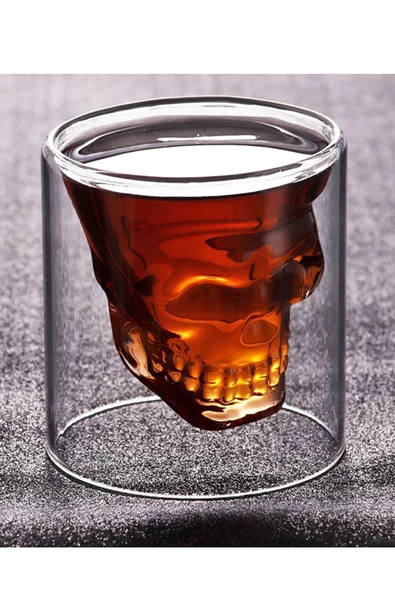 Periboia 75 ml Kuru Kafa Cam Bardak -Likör Shot - İçecek  Bardağı -Crystal Head - 3