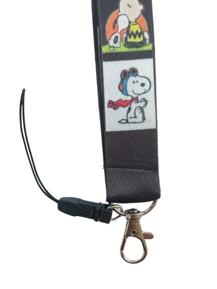 Snoopy Kart Askısı Yaka Kartı Boyun Askı İpi Telefon Askısı Yatay Dikey Kart Koruyucu - 3