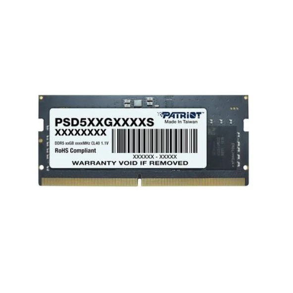 PATRIOT Patriot Signature Line 16GB1x16GB DDR5 4800MHz CL40 SODIMM Ram PSD516G480081S
