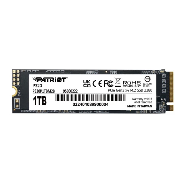 PATRIOT Patriot P320 1TB 3000/2200MB/s NVMe M.2 SSD Disk P320P1TBM28