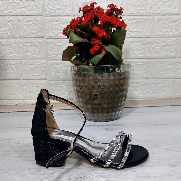 Fiyra Verlas Siyah Taşlı Kız Çocuk Topuklu Ayakkabı - 10