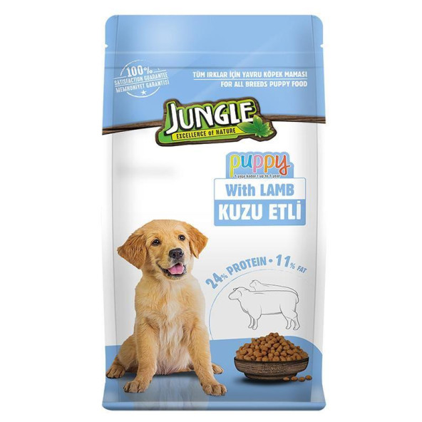 JUNGLE KUZU ETLİ YAVRU KÖPEK MAMASI 15KG