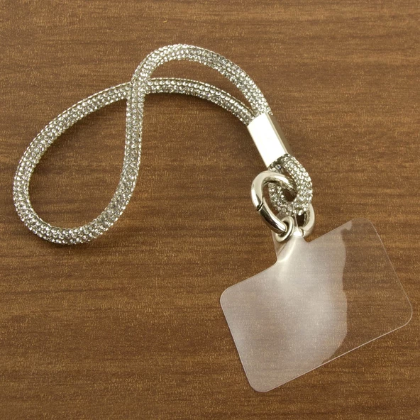 Periboia Telefon Charmı Gümüş Taşlı Telefon Bileklik Askısı - 4