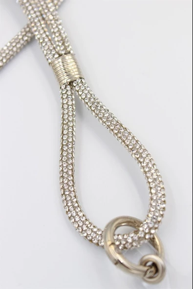 Periboia Telefon Charmı Gümüş Taşlı Telefon Bileklik Askısı - 3