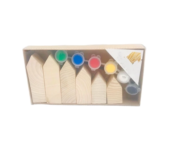 Periboia 13 Parça Dekoratif Peg Evler Boyama Seti - 2