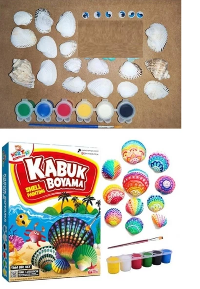 Periboia Kabuk Boyama Seti- Deniz Kabuğu Boyama -Shell Painting -Sanatsal Hobi Boyama Seti