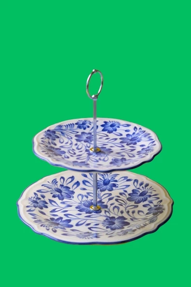 Jamuor Mess Fulya Porselen Katlı Kurabiyelik Aparatlı ( 21cm 26cm )