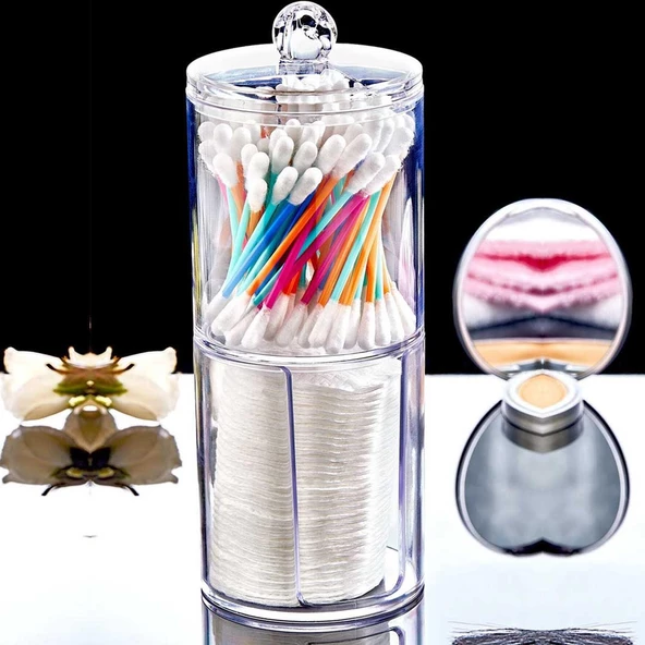 Periboia 2 Katlı Makyaj Pamuğu Ve Kulak Çubuğu Organizer ürün görseli