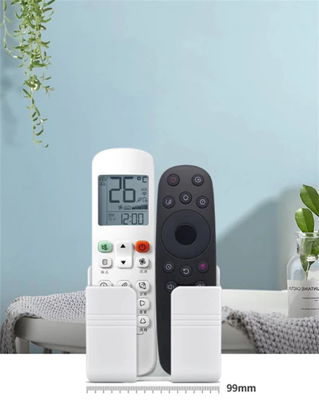 Periboia 2 Li Plastik Cep Telefonu Duvar Şarj Standı - Kumanda Organizer - 2