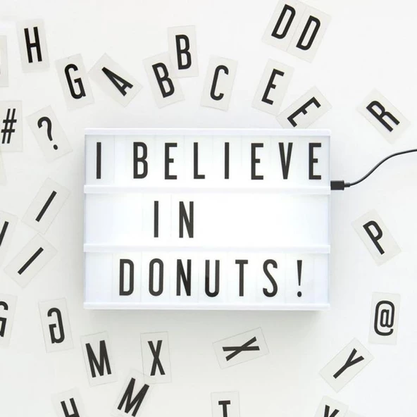 Periboia Cinematic Harflerle Işıklı Mesaj Veren Light Box Led Pano A4 - 3