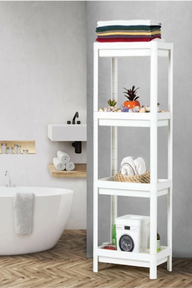 Periboia Shelf 3 Katlı  Raf Ünitesi -  Mutfak - Banyo  Depolama Rafı
