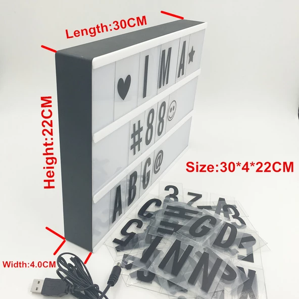 Periboia Harflerle Işıklı Mesaj Veren Light Box Led Pano - 5