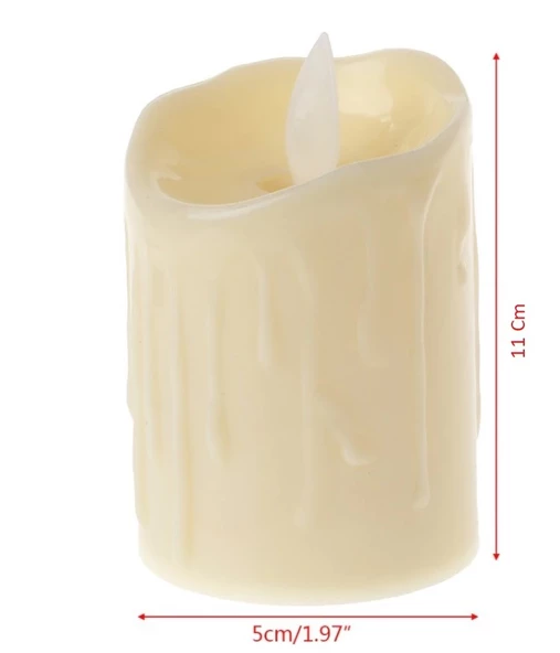 Periboia Alevli Led Mum Hareketli Alev Görünümlü Dekoratif Mum - 11Cm - 2