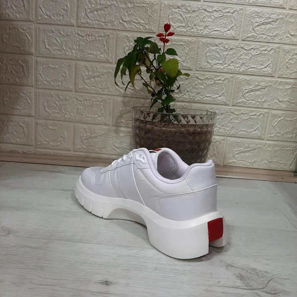 Bestof 544 Beyaz Fuspetli Kalın Tabanlı Spor Ayakkabı - 10