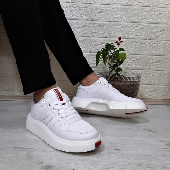 Bestof 544 Beyaz Fuspetli Kalın Tabanlı Spor Ayakkabı - 3