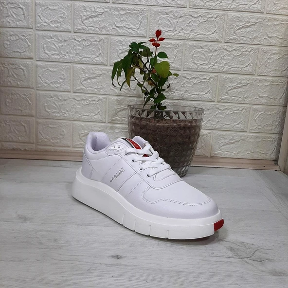 Bestof 544 Beyaz Fuspetli Kalın Tabanlı Spor Ayakkabı - 9