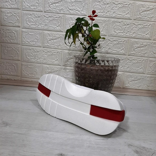 Bestof 544 Beyaz Fuspetli Kalın Tabanlı Spor Ayakkabı - 11