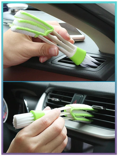 Periboia Çift Taraflı Araç Detaylı Temizlik Fırçası Kalorifer Izgarası- Klavye Fırçası - 3