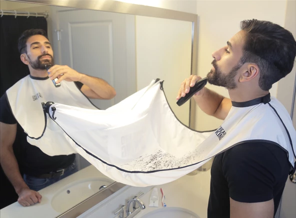 Periboia Pratik Sakal Kesme Örtüsü - Beyaz - 3