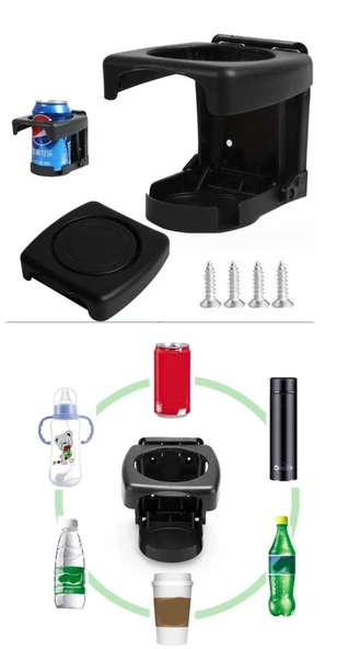 Periboia Portatif Katlanabilir Oto Bardak Tutucu Araç Bardaklığı