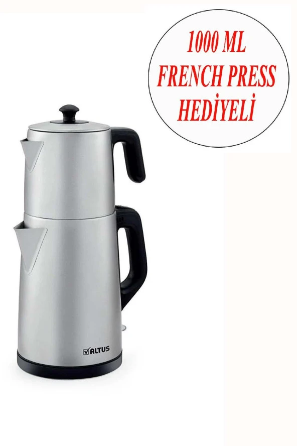 Altabi Çay Makinesi İnox Gövde Ve 1000 ML Cam French Press