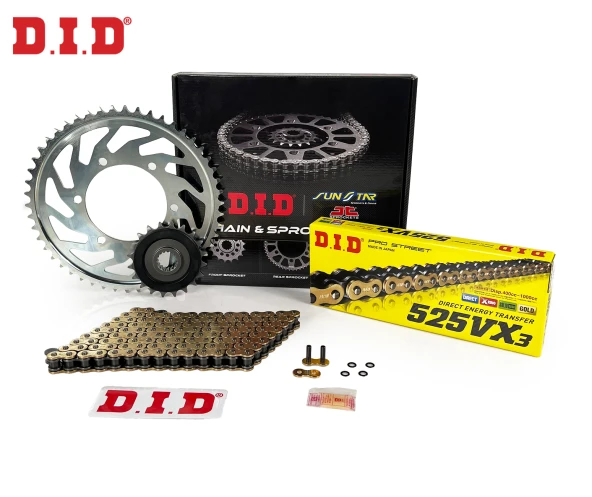 ZİNCİR DİŞLİ SETİ KTM ADVENTURE (990 cc)  (2010-2013) / KTM / ADVENTURE / 990cc / ZİNCİR: DID-525VX3 (Gold)-118 / ÖN DİŞLİ: JT (16T)  / ARKA DİŞLİ: SUNSTAR (42T) / 2010-2011-2012-2013