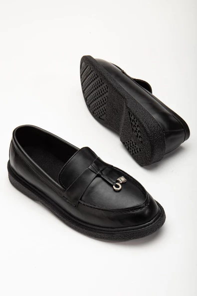 Luigi Siyah Cilt Kadın Ortopedik Babet - 2