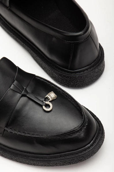 Luigi Siyah Cilt Kadın Ortopedik Babet - 3