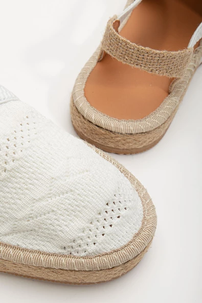 Sirena Beyaz Triko Hasır Detaylı Espadril - 3