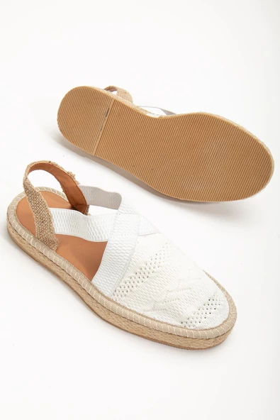 Sirena Beyaz Triko Hasır Detaylı Espadril - 2