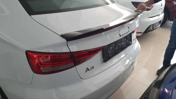A3 2013-2019 SEDAN IÇIN UYUMLU LED SPOILER  PIANO BLACK (PARLAK SIYAH) - Resim 5