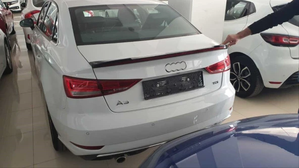 A3 2013-2019 SEDAN IÇIN UYUMLU LED SPOILER  PIANO BLACK (PARLAK SIYAH) - Resim 6