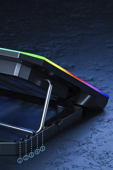Torima CF-04 Ayarlanabilir Dizüstü Bilgisayar Rgb Soğutma Fanı Siyah - 5