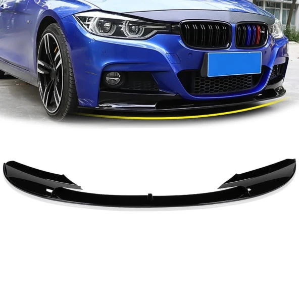 3 SERISI F30 2012-2018 IÇIN UYUMLU   M SPORT ÖN LIP - PIANO BLACK (3 PARÇA) - Resim 2