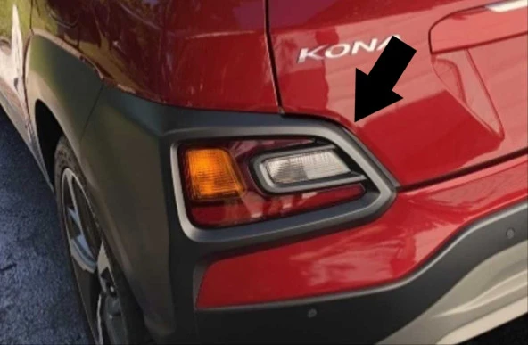 KONA IÇIN UYUMLU ARKA SIS KAPLAMA - PIANO BLACK - Resim 3