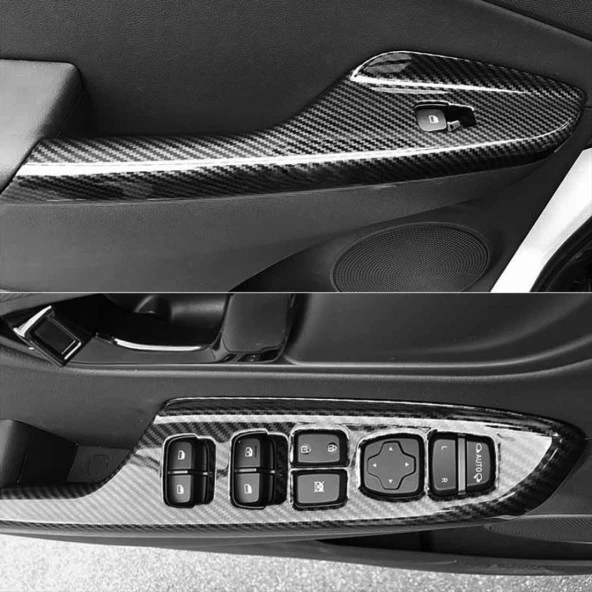 KONA IÇIN UYUMLU KAPI KOLÇAK KAPLAMA - KARBON - 3