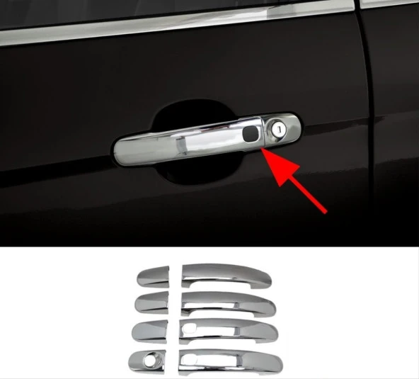 GOLF 8 IÇIN UYUMLU KAPI KOLU KAPLAMA - KROM - Resim 4