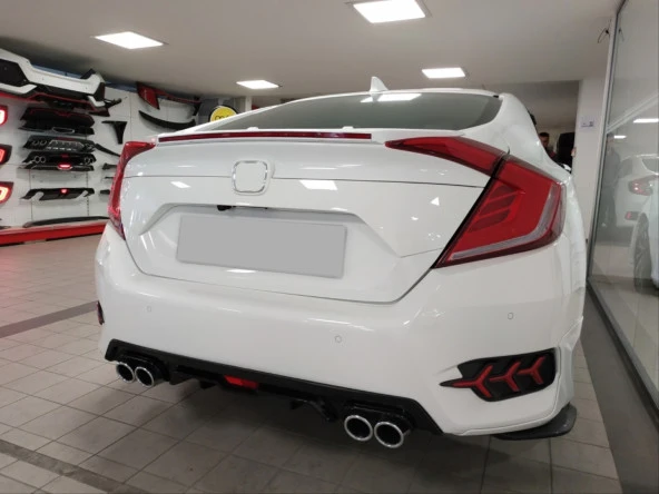 CIVIC 2016-2021 IÇIN UYUMLU  FC5 HİBRİD LED SPOILER BOYASIZ - Resim 2