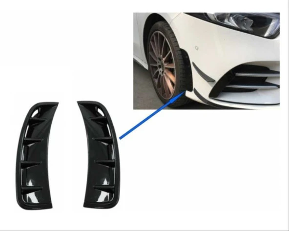 W177 A SERISI 2019+ IÇIN ÖN TAMPON IZGARASI (VENT) - PIANO BLACK - Resim 3